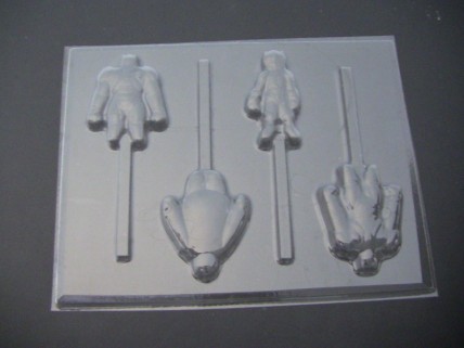 509sp Little Hero Bayman Chocolate or Hard Candy Lollipop Mold